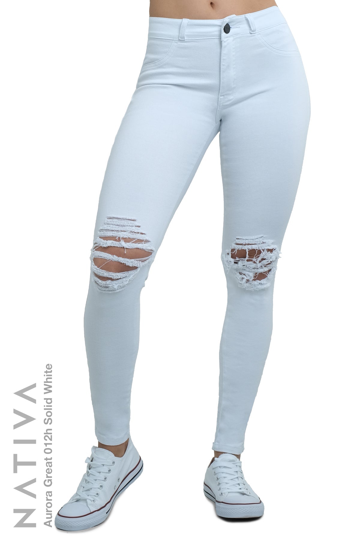 SUPER SKINNY JEANS, AURORA GREAT 012H WHITE, Talle Medio. Moldeador. Cuatro Estaciones. Tecnología No Stress®
