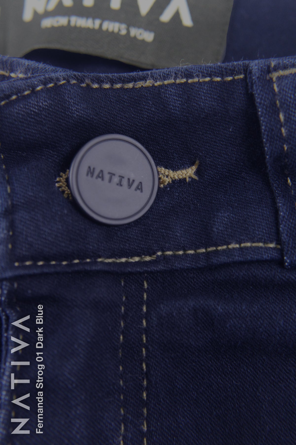 STRAIGHT JEANS, FERNANDA STRONG 01 DARK BLUE. Talle Alto. Con tejidos super elasticos ESFD (Extreme Stretch Flattering Denim). Cintura Ajustable PERFECT FIT®
