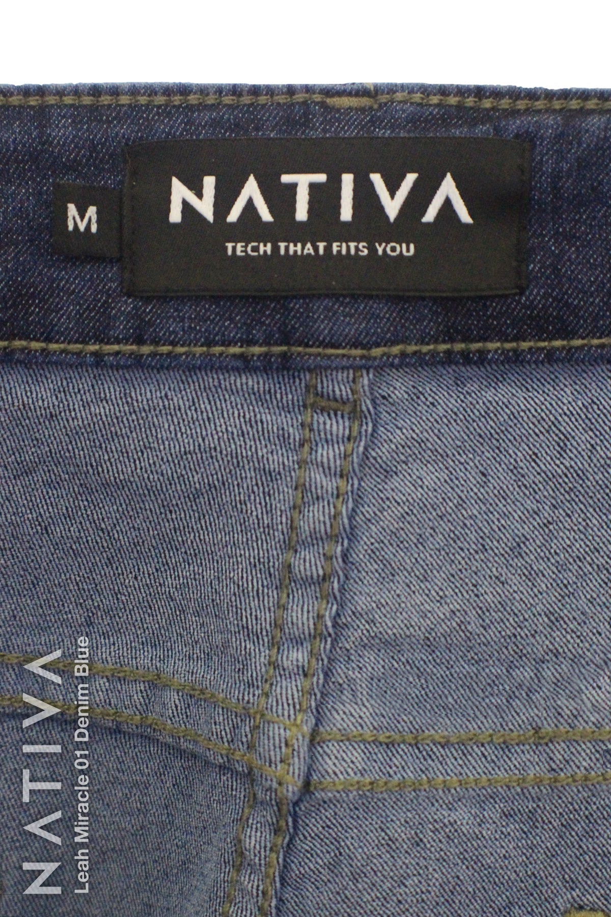 LEGGING JEANS, LEAH MIRACLE 01 DENIM BLUE. Talle Alto. De Fácil Colocado y Tejido Super Elástico. Moldeador y Afirmador. Casual 7 días. Tecnología No Stress®