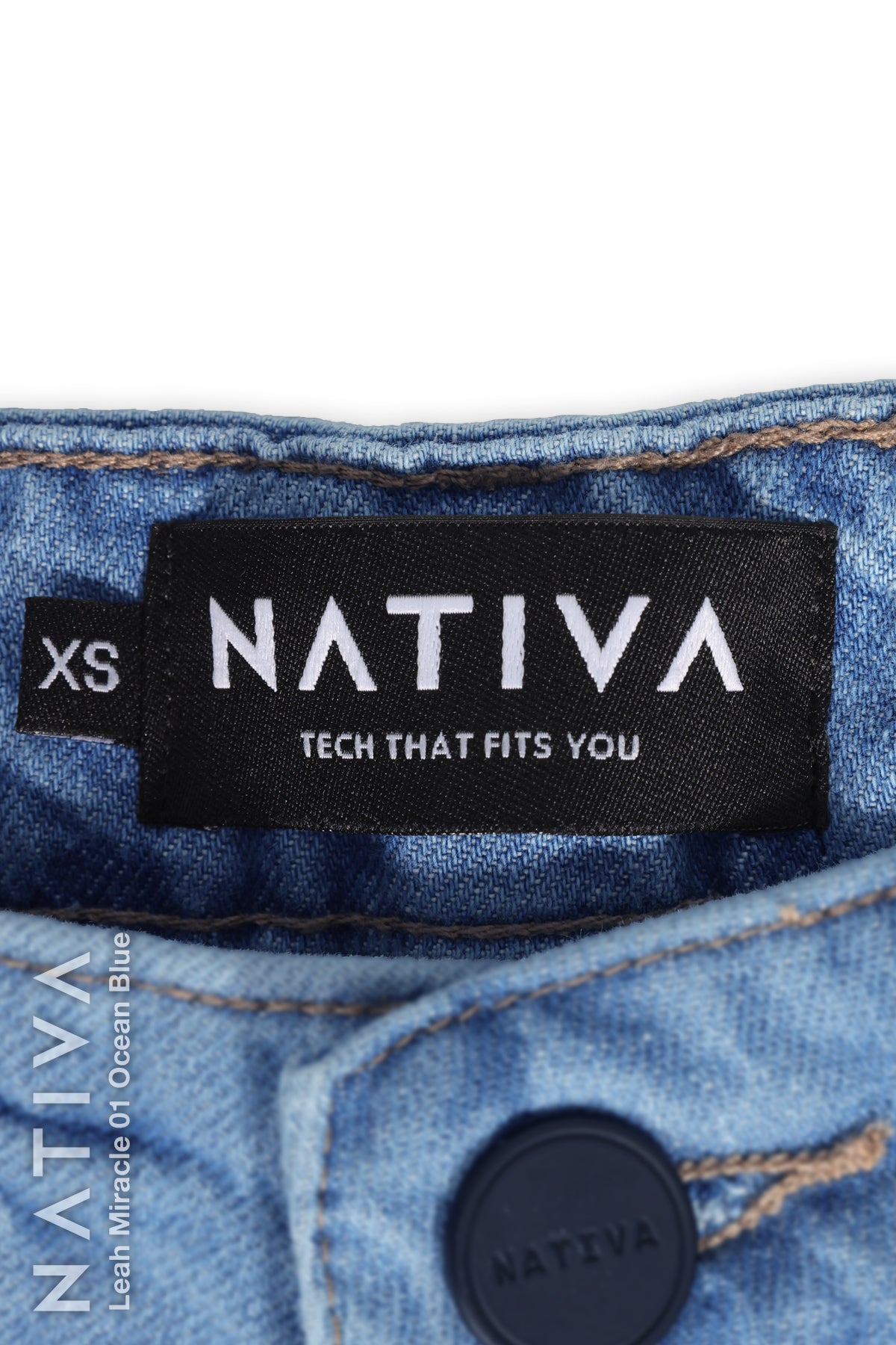 LEGGING JEANS, LEAH MIRACLE 01 OCEAN BLUE. Talle Alto. De Fácil Colocado y Tejido Super Elástico. Moldeador y Afirmador. Casual 7 días. Tecnología No Stress®