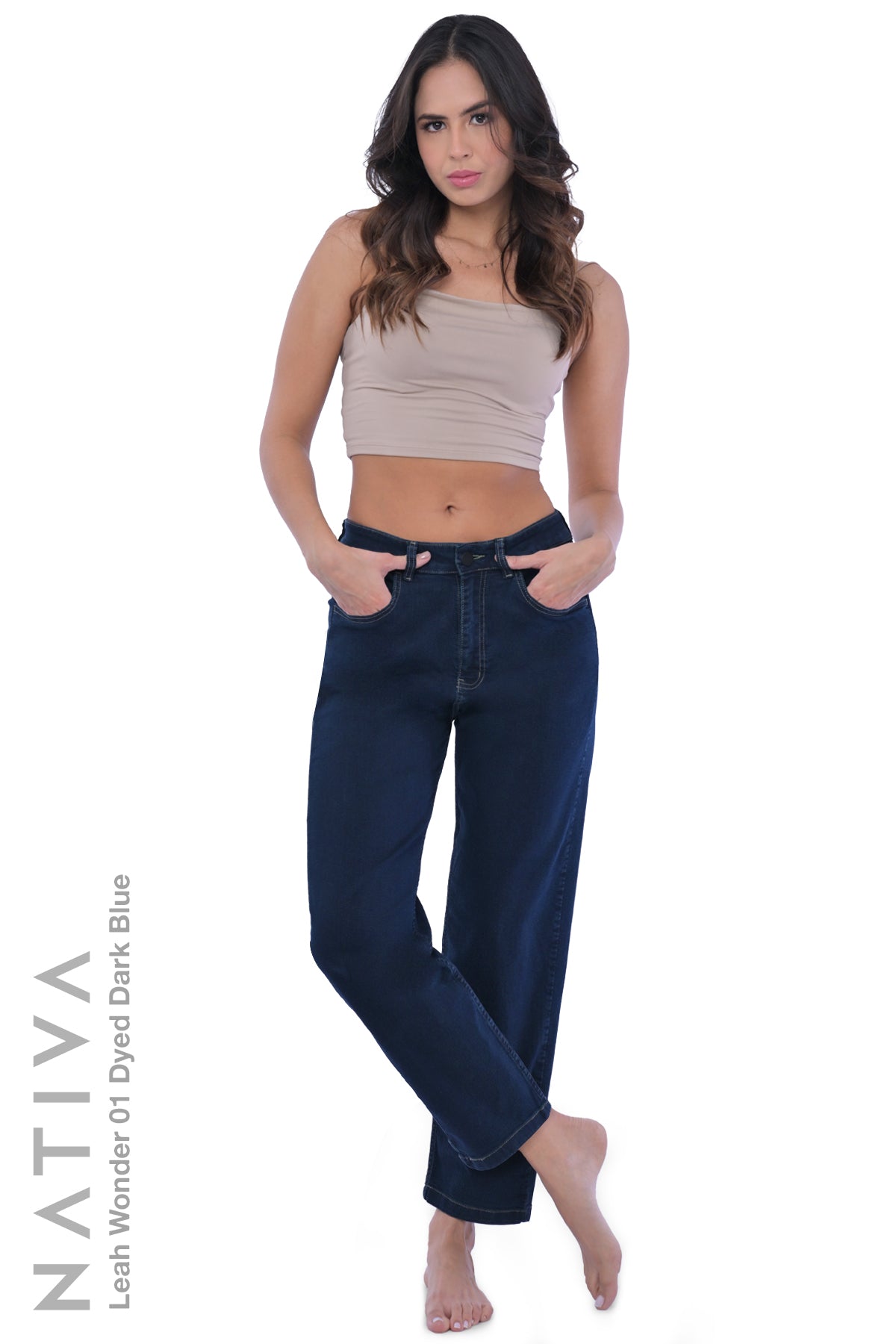 LEGGING JEANS, LEAH WONDER 01 DYED DARK. Talle Alto. De Fácil Colocado y Tejido Super Elástico. Moldeador y Afirmador. Casual 7 días. Tecnología No Stress®