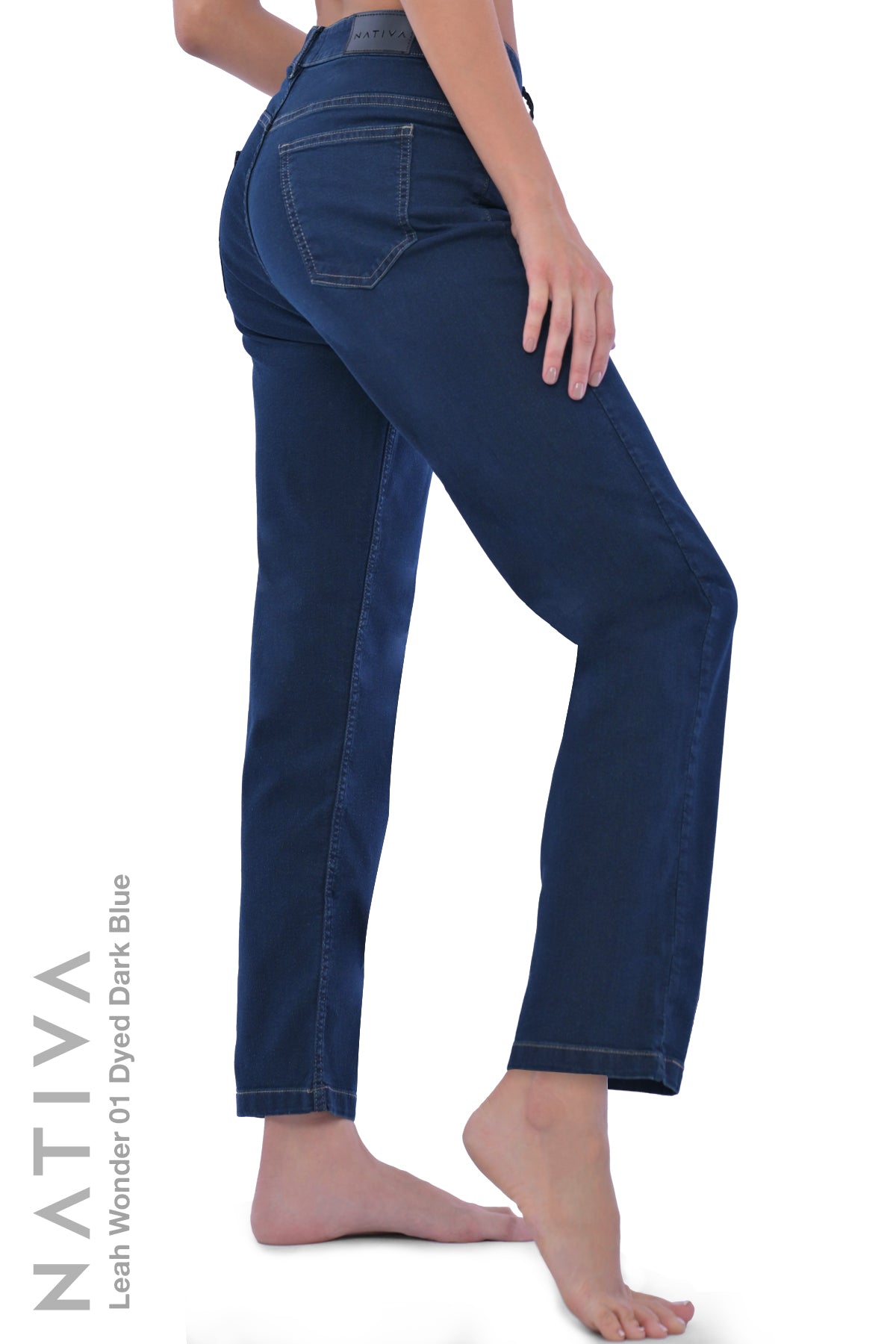 LEGGING JEANS, LEAH WONDER 01 DYED DARK. Talle Alto. De Fácil Colocado y Tejido Super Elástico. Moldeador y Afirmador. Casual 7 días. Tecnología No Stress®