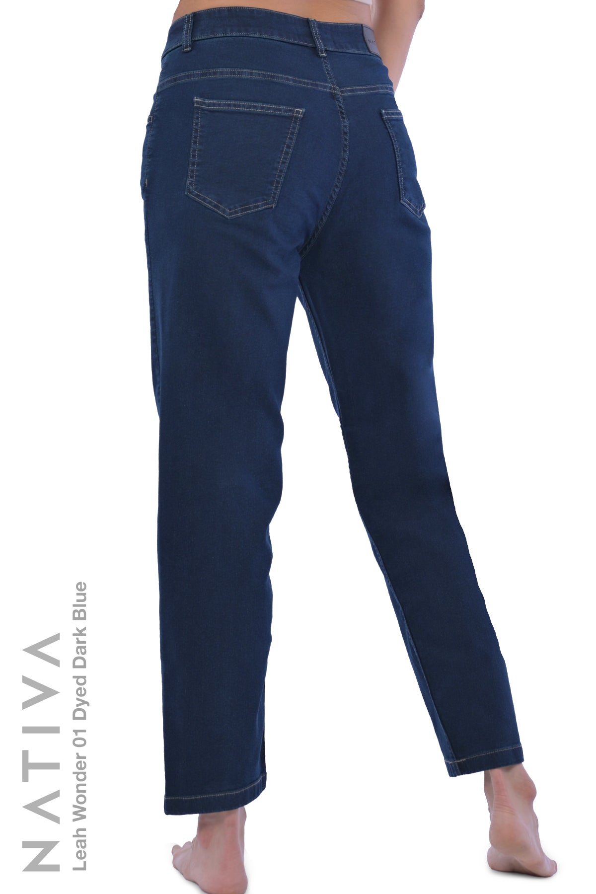 LEGGING JEANS, LEAH WONDER 01 DYED DARK. Talle Alto. De Fácil Colocado y Tejido Super Elástico. Moldeador y Afirmador. Casual 7 días. Tecnología No Stress®