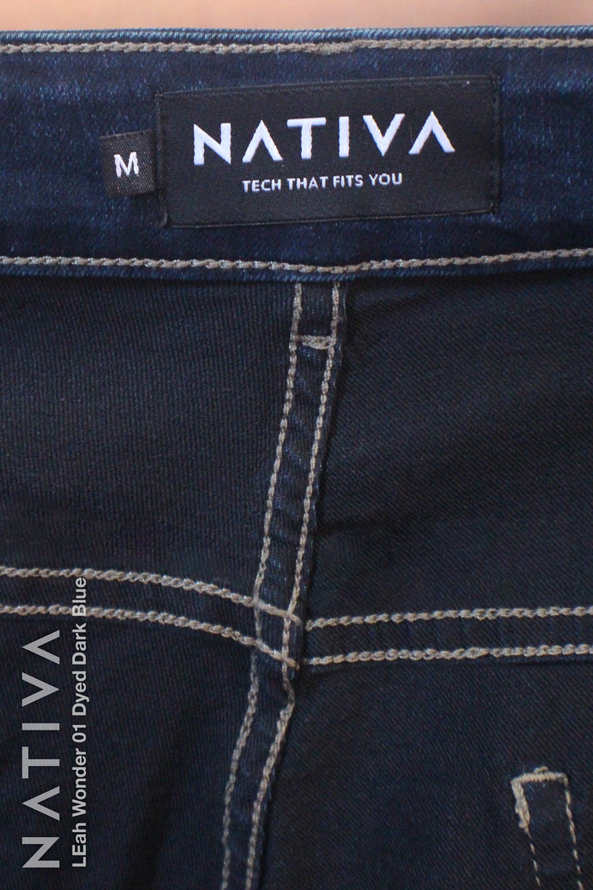 LEGGING JEANS, LEAH WONDER 01 DYED DARK. Talle Alto. De Fácil Colocado y Tejido Super Elástico. Moldeador y Afirmador. Casual 7 días. Tecnología No Stress®