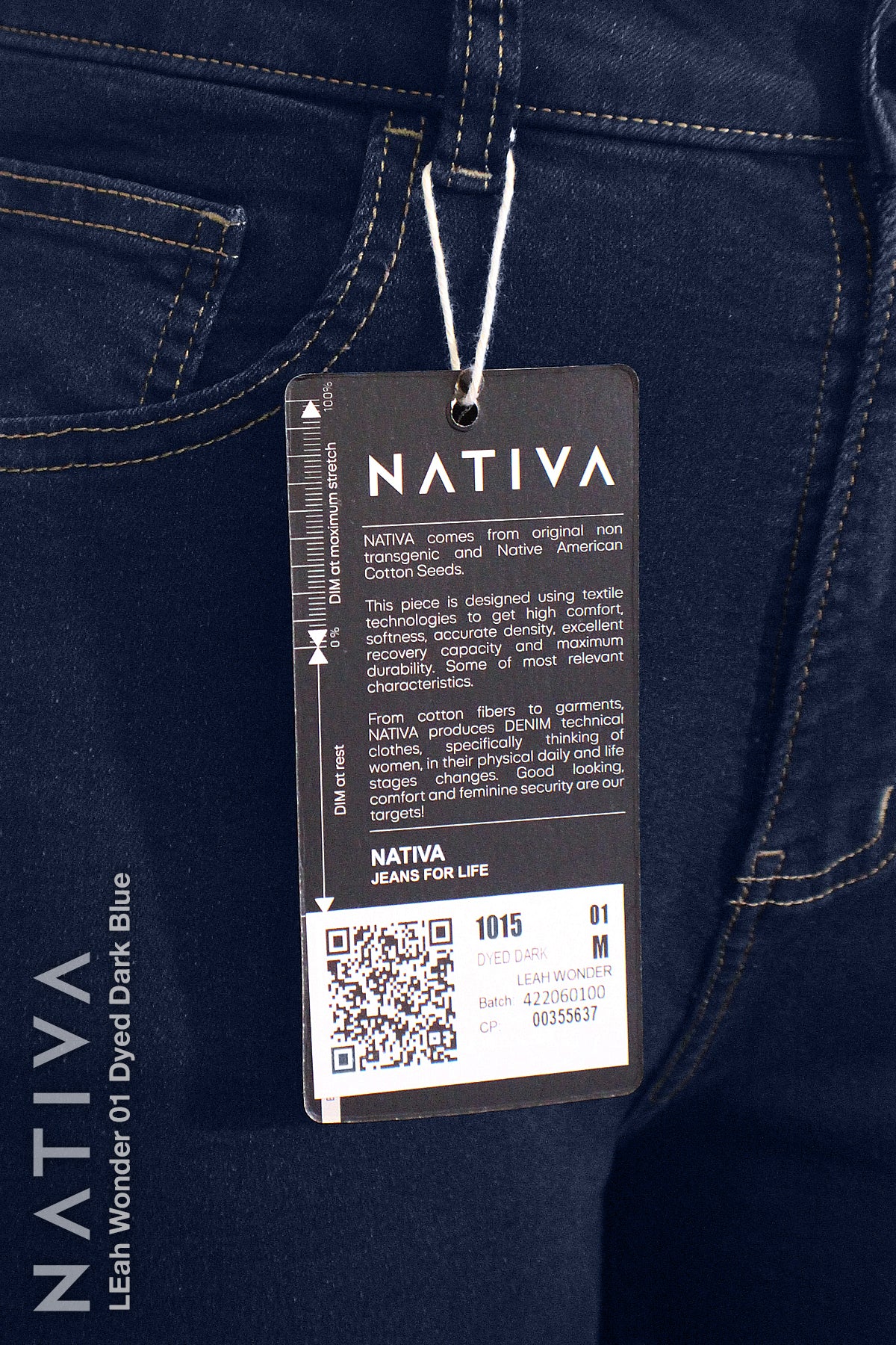 LEGGING JEANS, LEAH WONDER 01 DYED DARK. Talle Alto. De Fácil Colocado y Tejido Super Elástico. Moldeador y Afirmador. Casual 7 días. Tecnología No Stress®