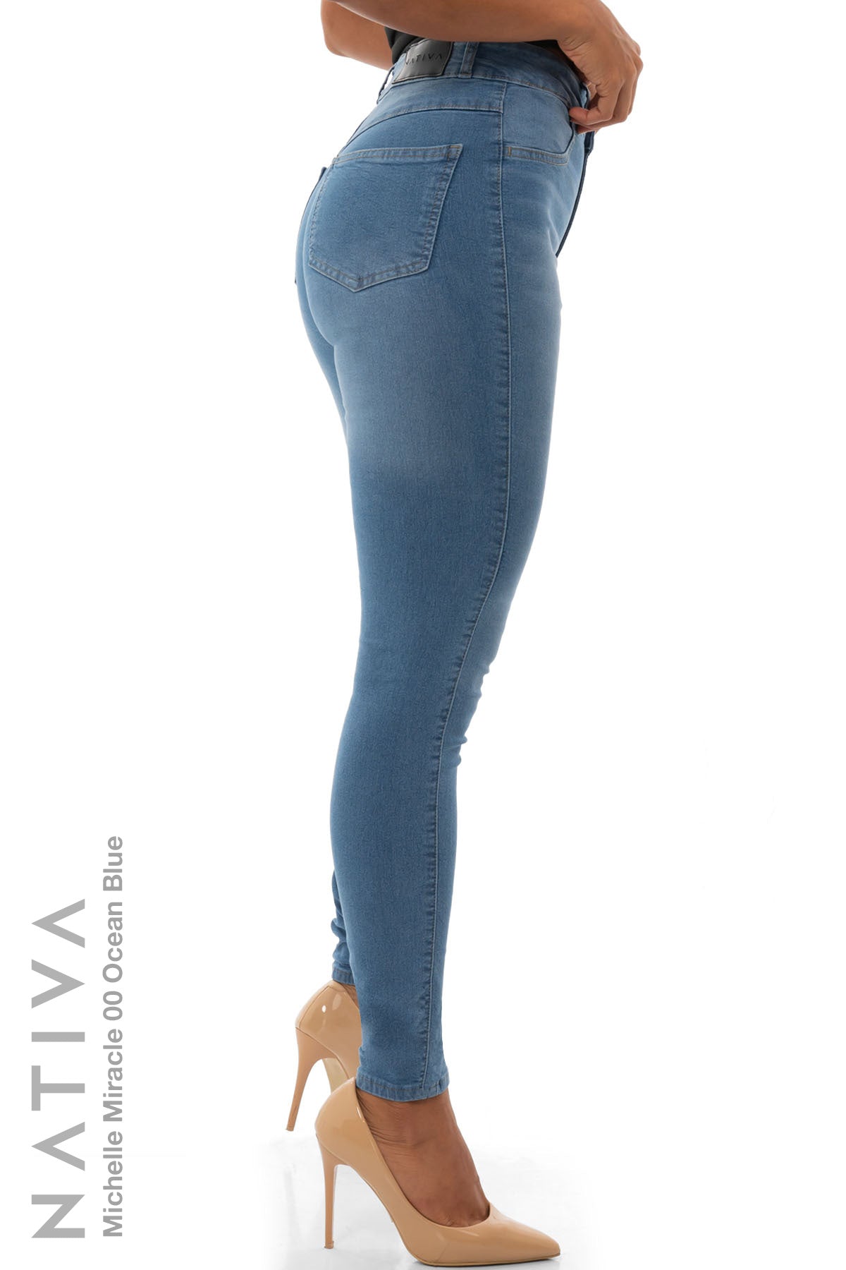 SUPER SKINNY JEANS, MICHELLE MIRACLE 00 OCEAN BLUE, Talle Alto. Moldeador. Movimiento Intenso. Tecnología No Stress®