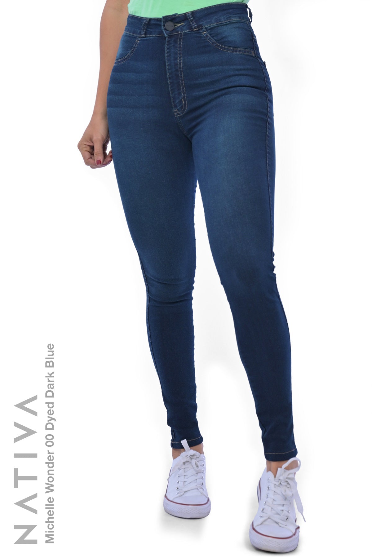 SUPER SKINNY JEANS, MICHELLE WONDER 00 DYED DARK, Talle Alto. Moldeador y Afirmador. Casual 7 días. Tecnología No Stress®