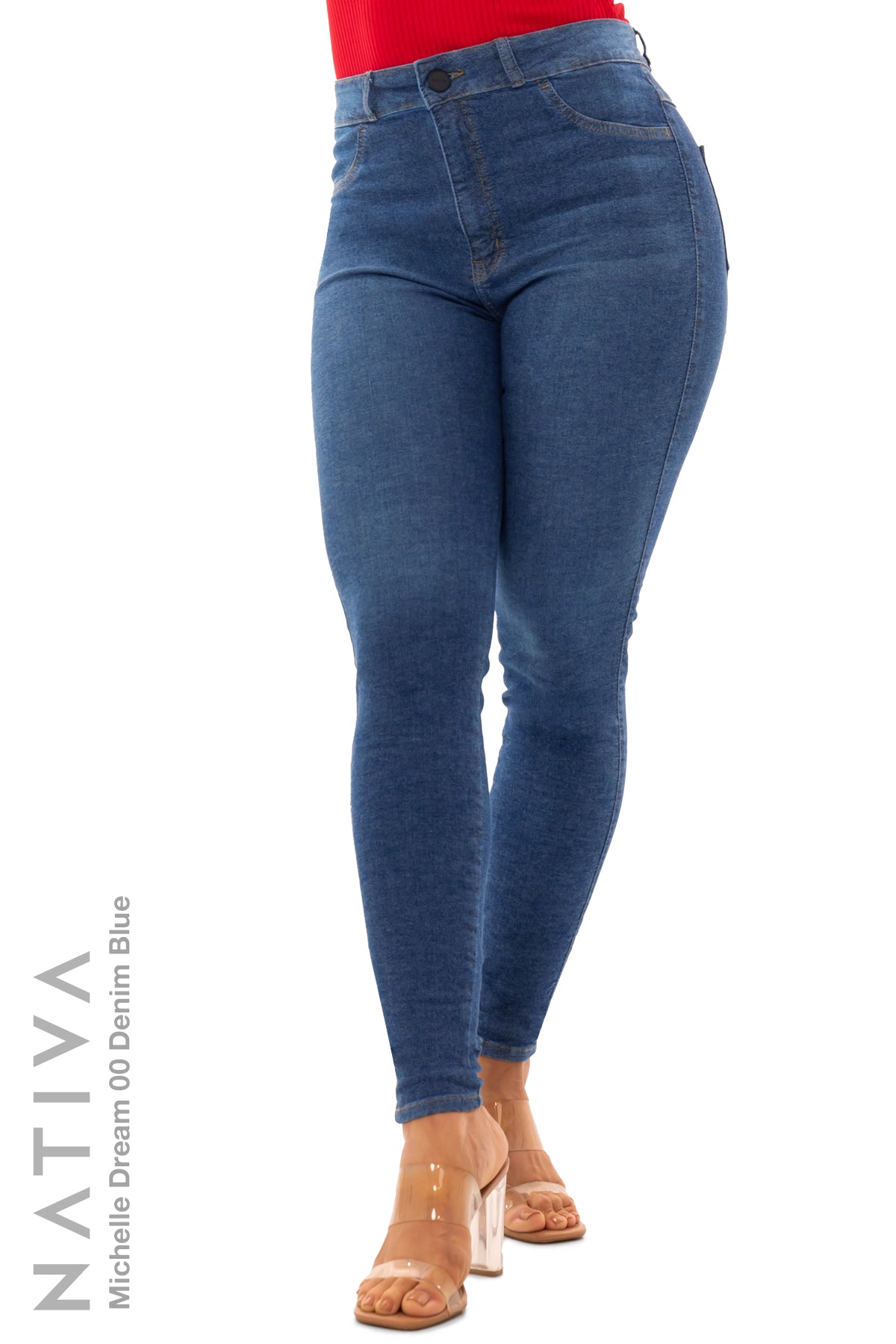SUPER SKINNY JEANS, MICHELLE DREAM 00 DENIM BLUE, Talle Alto. Moldeador Ultra Confortable. Jornada Prolongada. Tecnología No Stress®