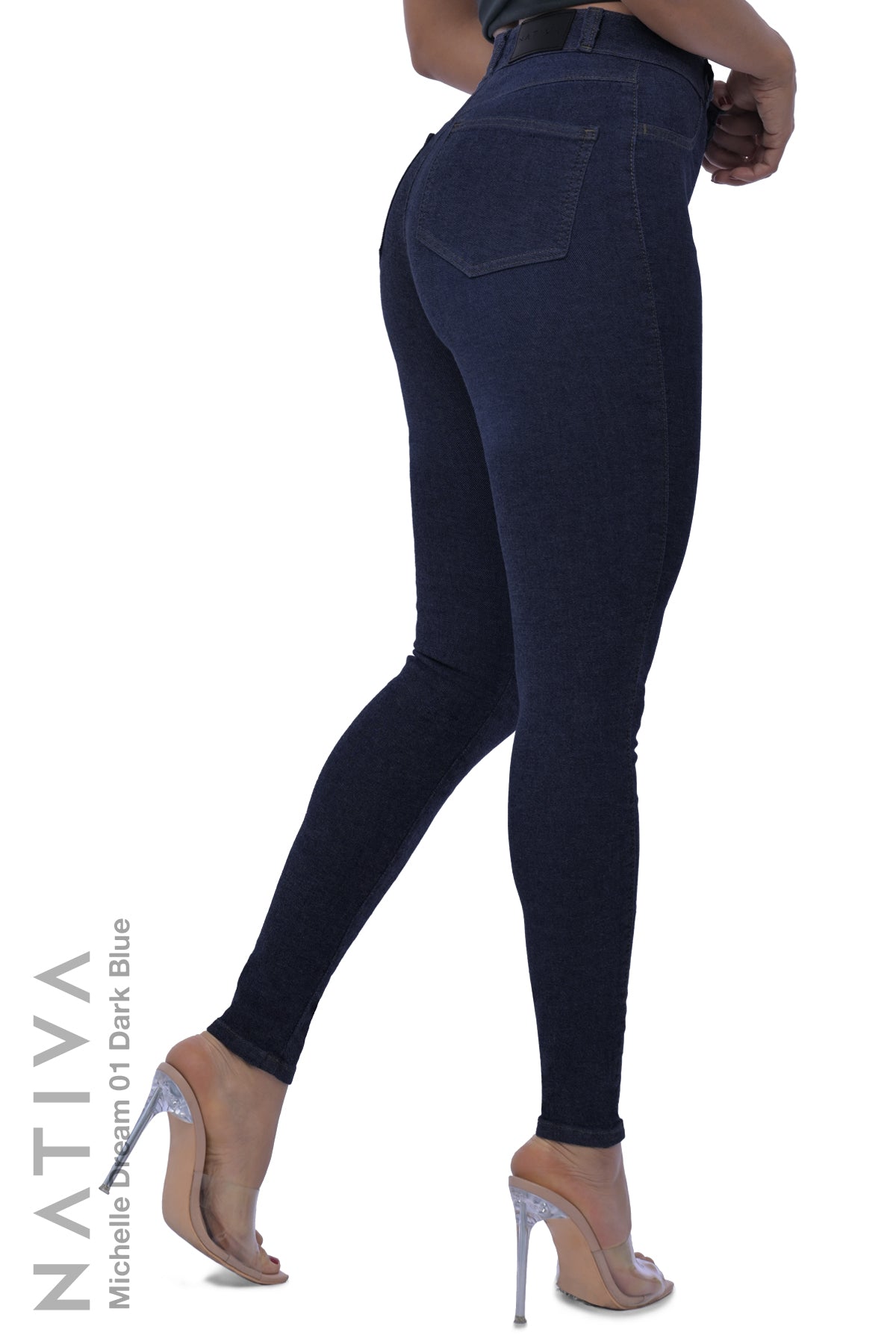 SUPER SKINNY JEANS, MICHELLE DREAM 01 DARK BLUE, Talle Alto. Moldeador Ultra Confortable. Jornada Prolongada. Tecnología No Stress®