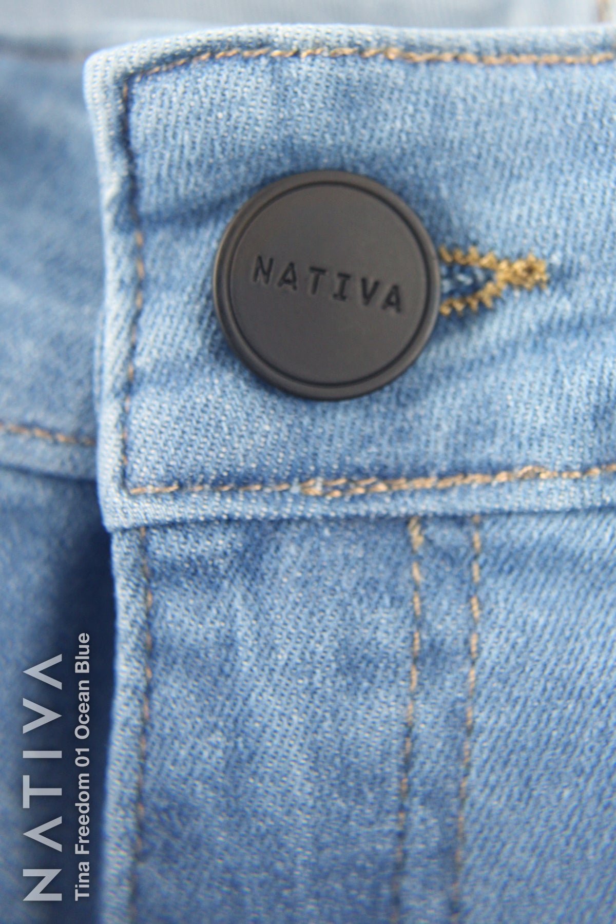 STRAIGHT JEANS, TINA FREEDOM 01 OCEAN BLUE. Talle Alto. Con tejidos super elásticos ESFD (Extreme Stretch Flattering Denim). Cintura Ajustable®