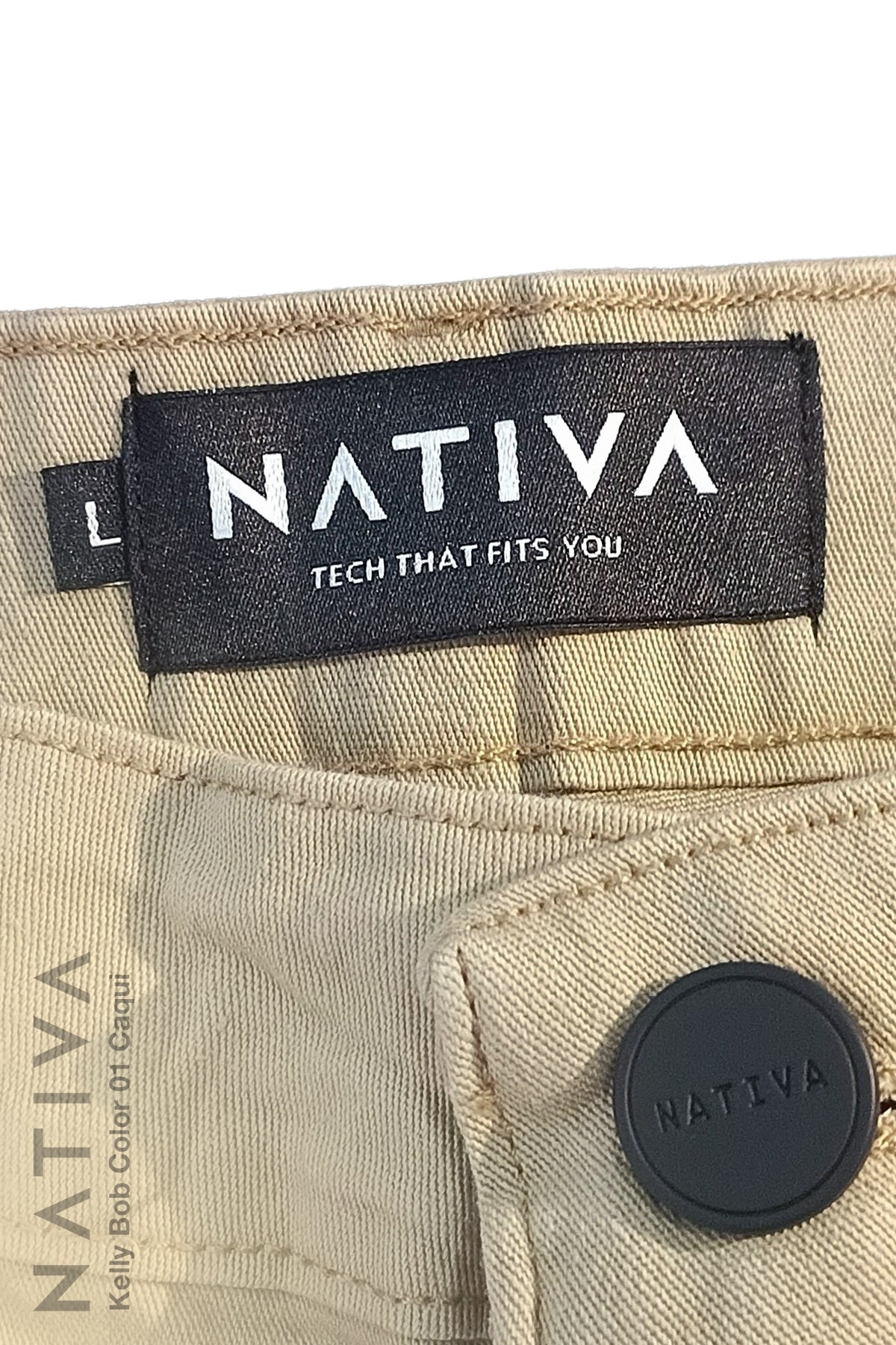 STRAIGHT JEANS, KELLY BOB COLOR 01 CAQUI. Talle Medio. Con tejidos ESFD (Extreme Stretch Flattering Denim). Cintura Ajustable PERFECT FIT®