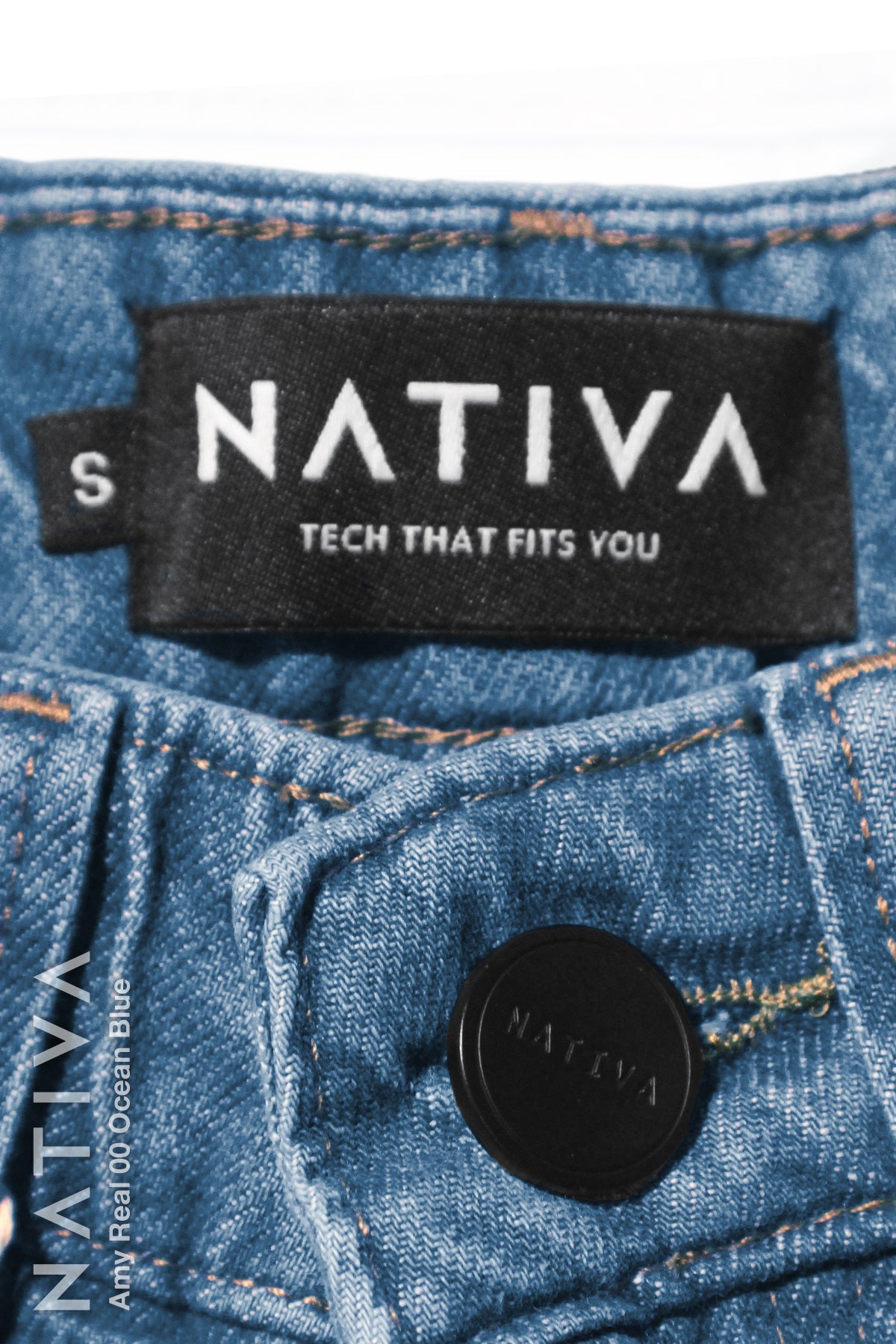 MOM SHORTS, TRUE DENIM, AMY REAL 00 OCEAN BLUE. Talle Alto. Auténtico e Interminable. Cintura Ajustable PERFECT FIT®