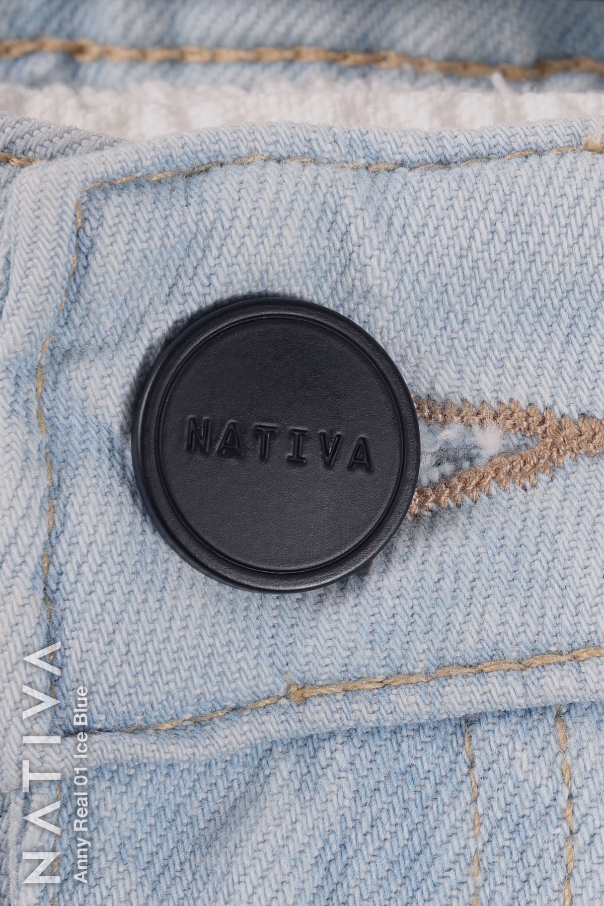 WIDE LEG True Denim Jeans, ANNY REAL 01 ICE BLUE. Talle Alto. 100% Algodón Nativo Virgen. Rígido Auténtico e Interminable. Cintura Ajustable PERFECT FIT®