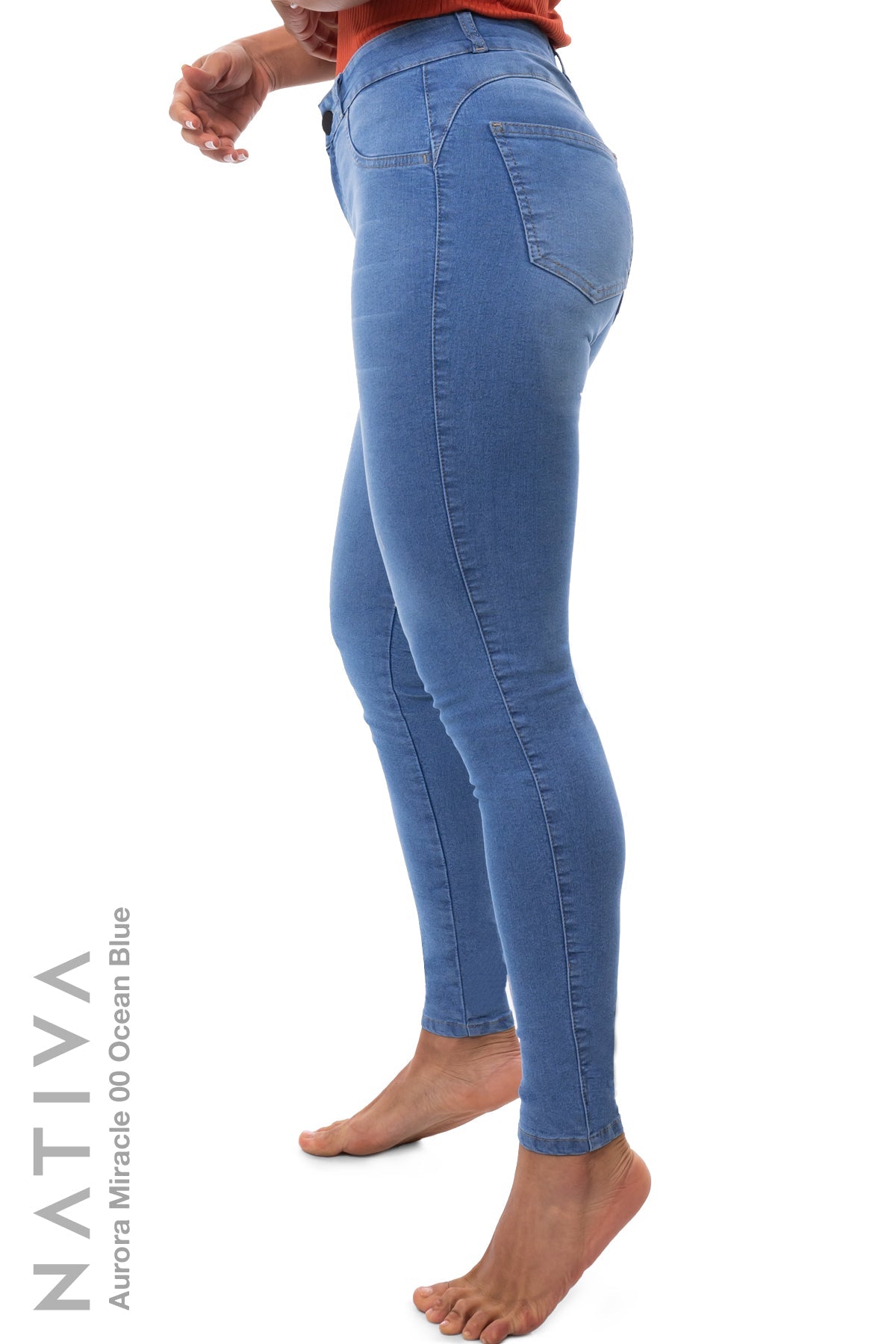 SUPER SKINNY JEANS, AURORA MIRACLE 00 OCEAN BLUE, Talle Medio. Moldeador. Movimiento Intenso. Tecnología No Stress®