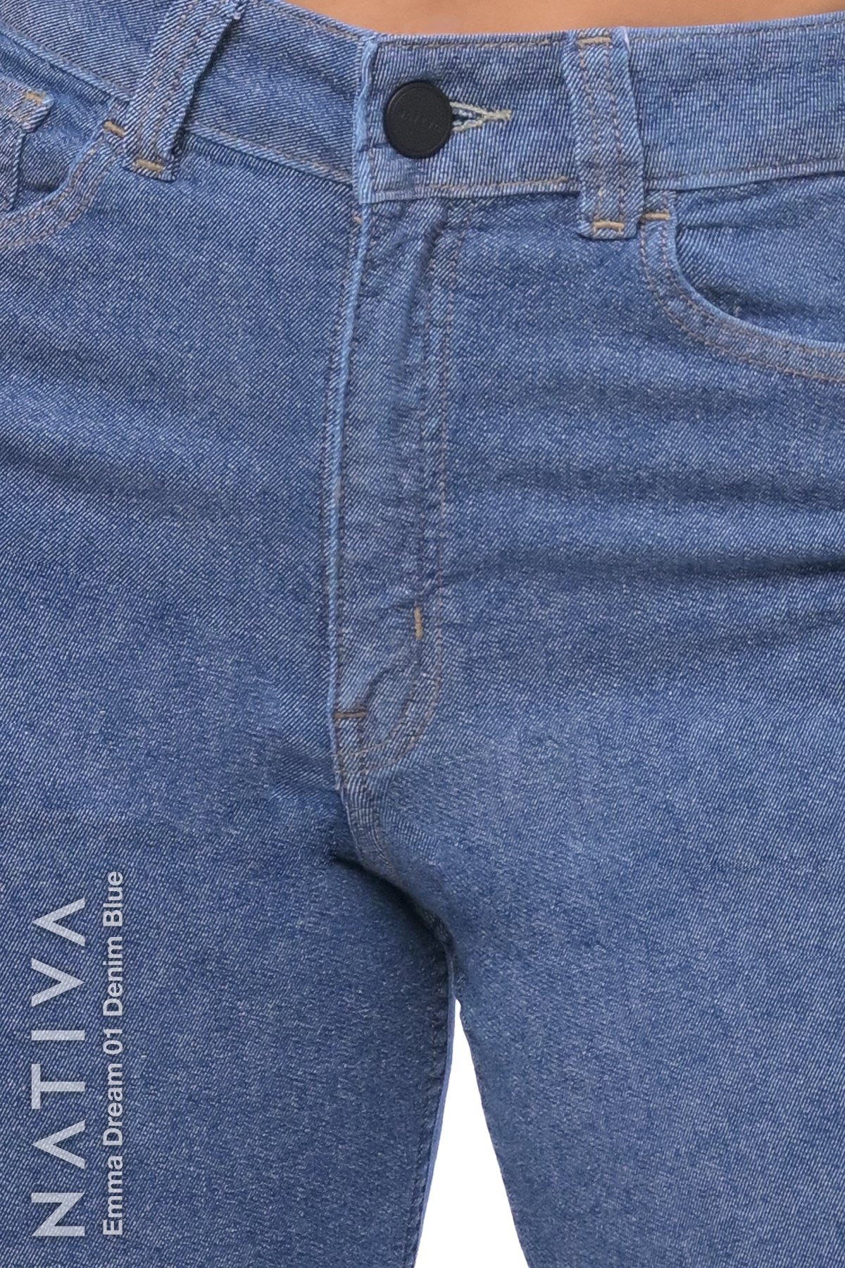 STRAIGHT JEANS, EMMA DREAM 01 DENIM BLUE. Talle Alto. Con tejidos super elásticos ESFD (Extreme Stretch Flattering Denim). Cintura Ajustable PERFECT FIT®