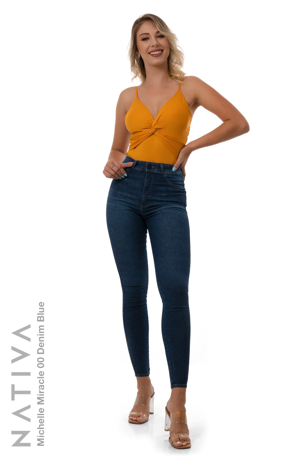 SUPER SKINNY JEANS, MICHELLE MIRACLE 00 DENIM BLUE, Talle Alto. Moldeador. Movimiento Intenso. Tecnología No Stress®