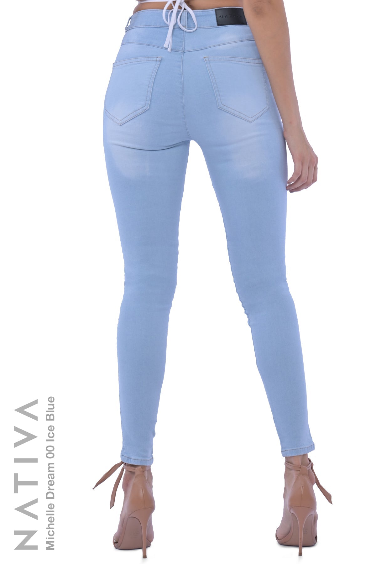 SUPER SKINNY JEANS, MICHELLE DREAM 00 ICE BLUE, Talle Alto. Moldeador Ultra Confortable. Jornada Prolongada. Tecnología No Stress®