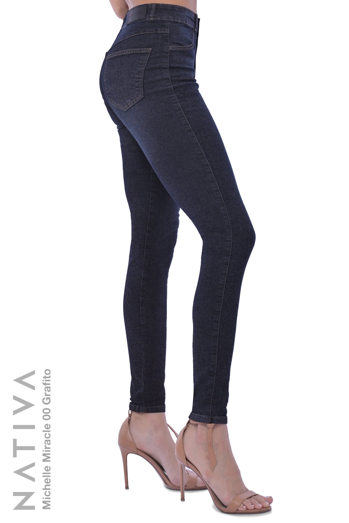 SUPER SKINNY JEANS, MICHELLE MIRACLE 00 GRAFITO, Talle Alto. Moldeador. Movimiento Intenso. Tecnología No Stress®