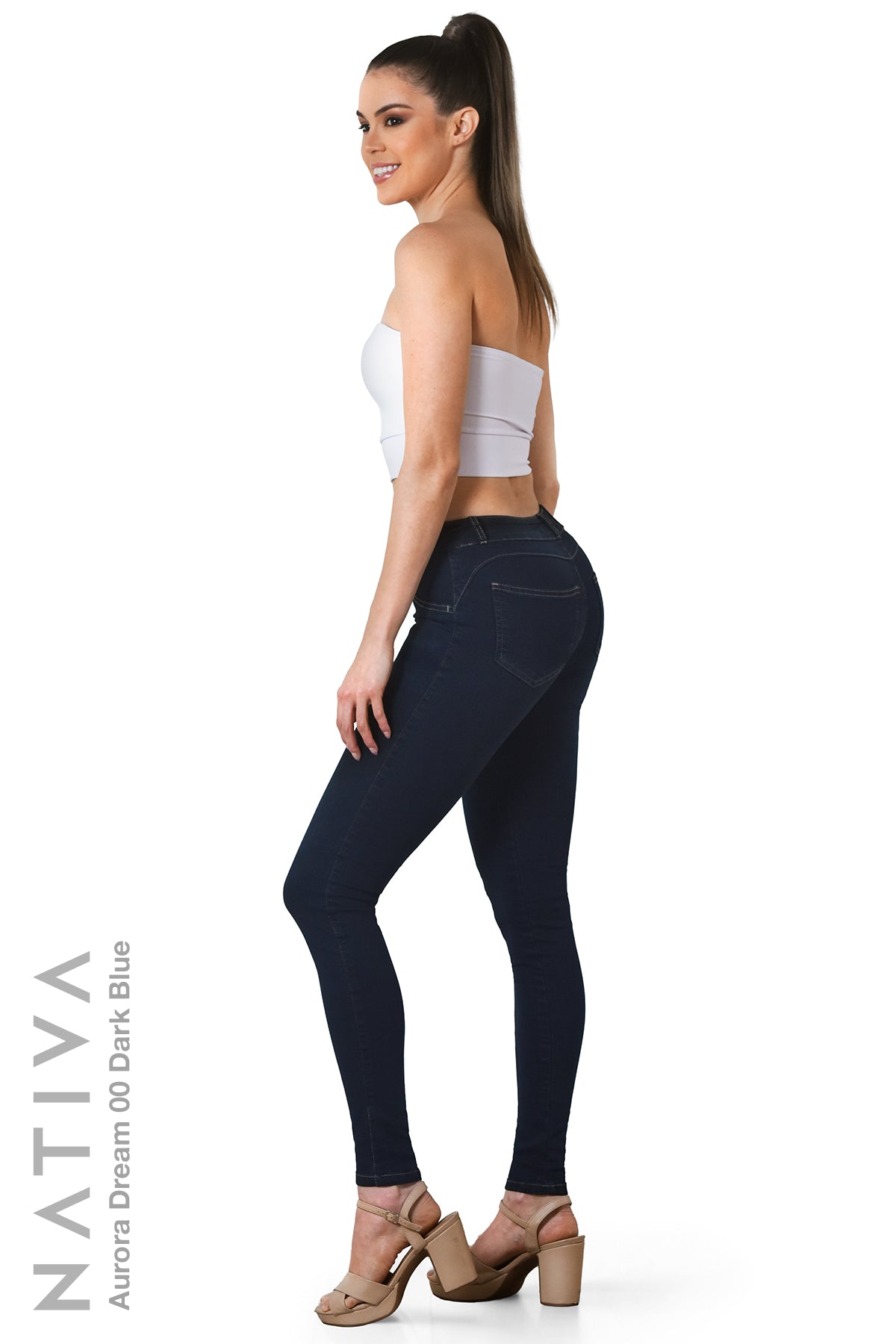 SUPER SKINNY JEANS, AURORA DREAM 00 DARK BLUE, Talle Medio. Moldeador Ultra Confortable. Jornada Prolongada. Tecnología No Stress®