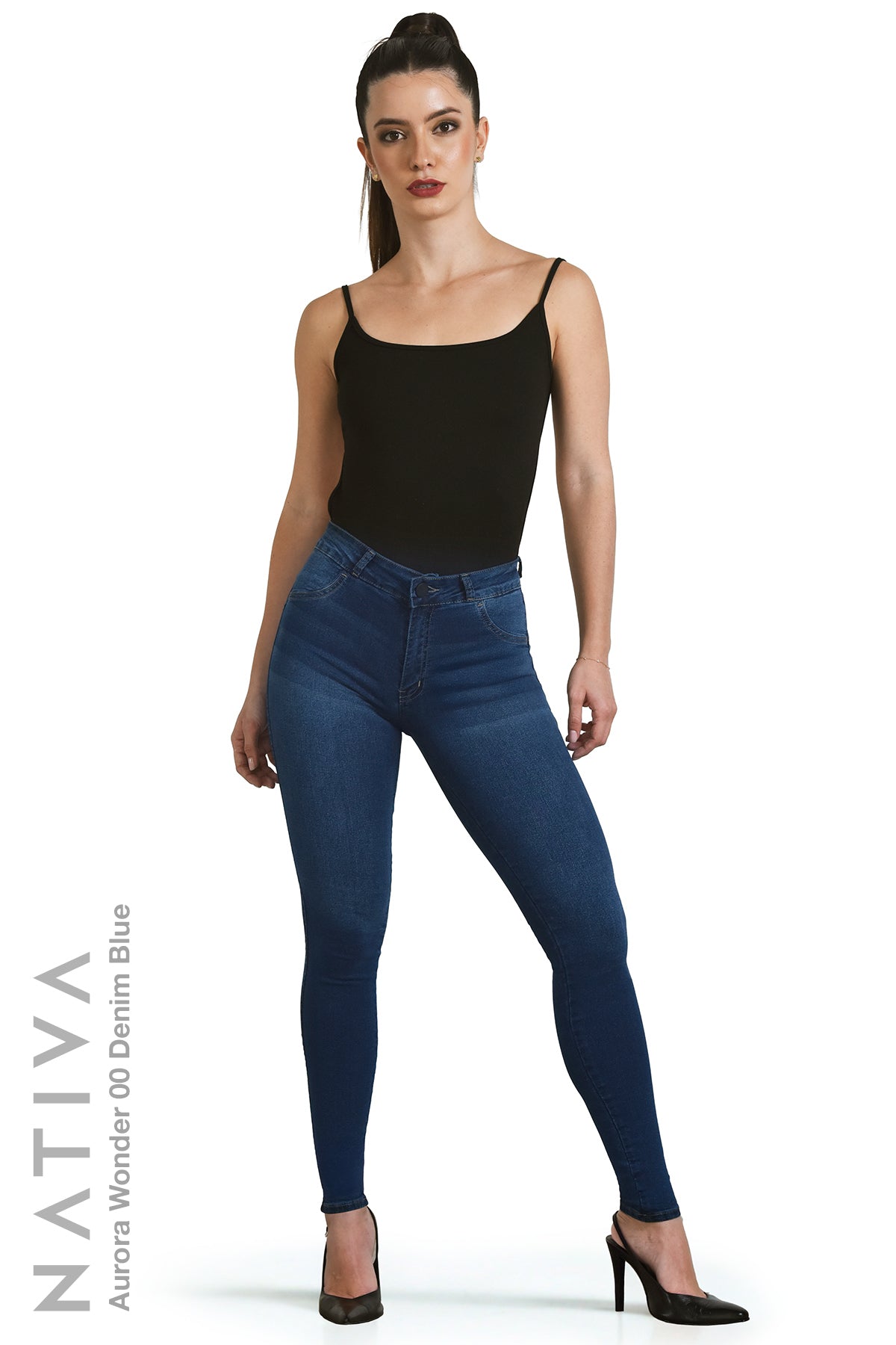 SUPER SKINNY JEANS, AURORA WONDER 00 DENIM BLUE, Talle Medio. Moldeador y Afirmador. Casual 7 días. Tecnología No Stress®